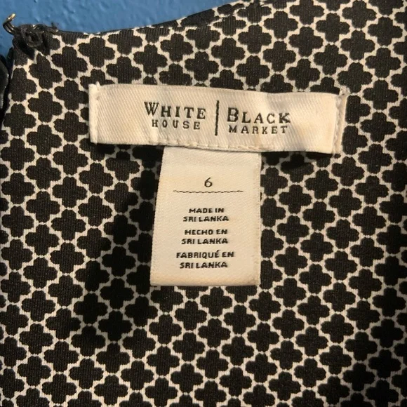 White House Black Market Quatrefoil Geo Slimming Sheath Dress Size 6 - Picture 5 of 14
